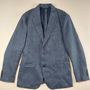 Bonobos Blue Sport Coat Jacket 38R Linen Cotton Unstructured Bottoli Slim Fit